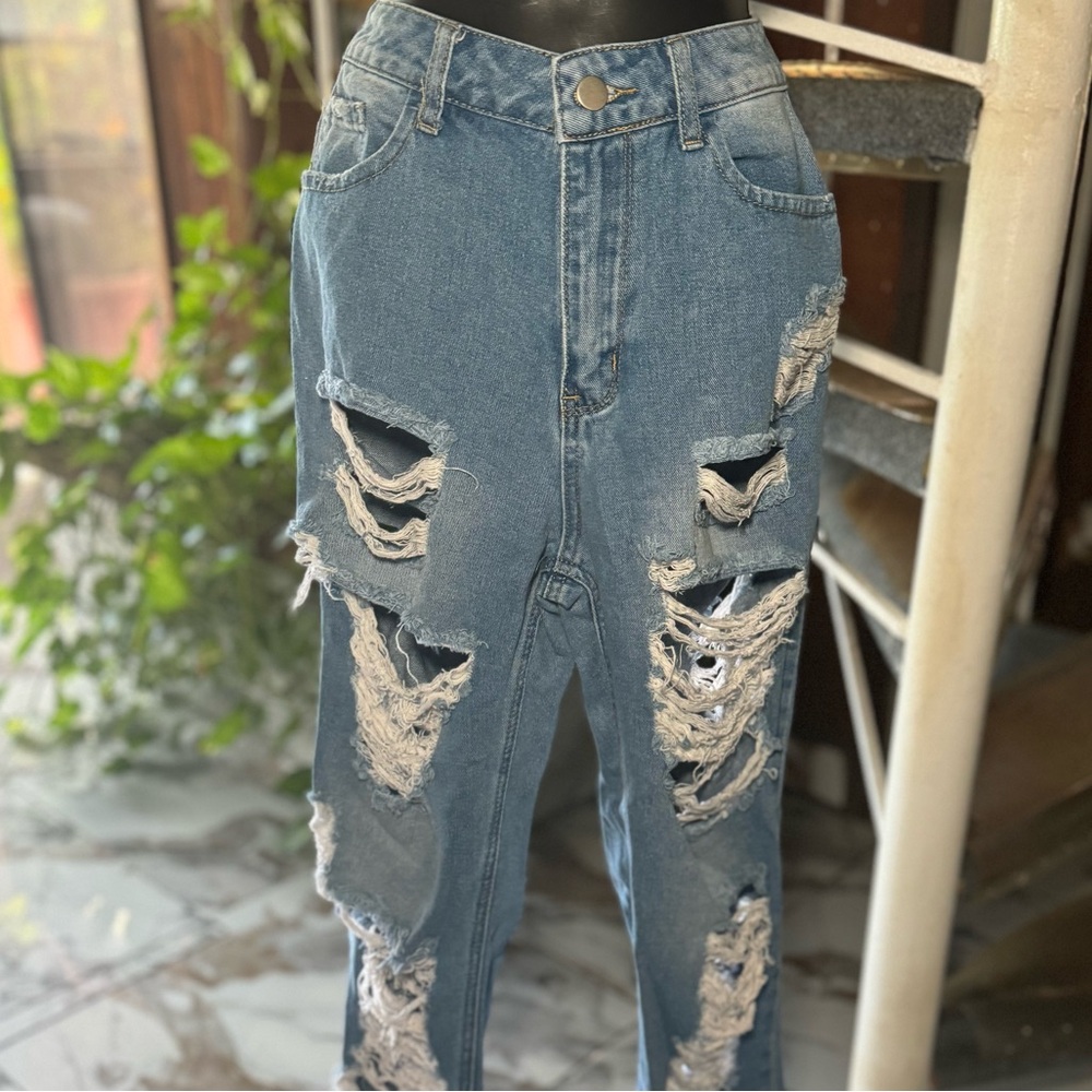 Distressed Blue Jeans for Women